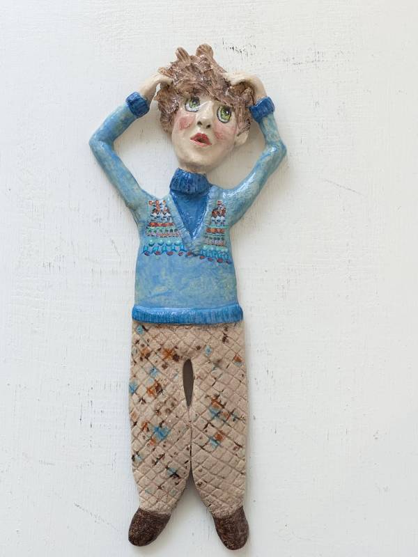 - a , Ceramic Sculpture by Dorienne Carmel, measuring 35 x 15 cm (H x W) £85